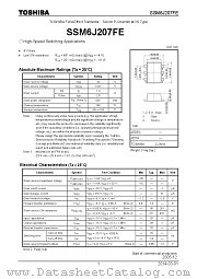 SSM6J207FE datasheet pdf TOSHIBA
