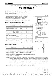 TK130F06K3 datasheet pdf TOSHIBA