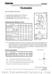 TK20A60U datasheet pdf TOSHIBA