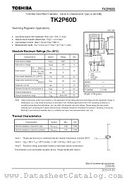 TK2P60D datasheet pdf TOSHIBA
