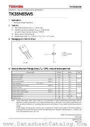 TK35N65W5 datasheet pdf TOSHIBA
