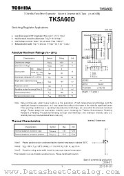 TK5A60D datasheet pdf TOSHIBA