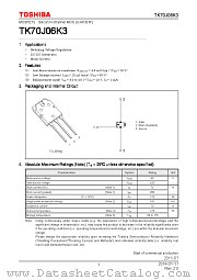 TK70J06K3 datasheet pdf TOSHIBA