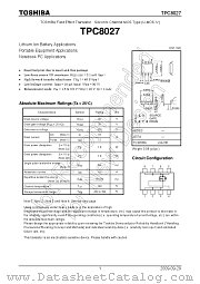 TPC8027 datasheet pdf TOSHIBA