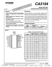 CA3194E datasheet pdf Intersil