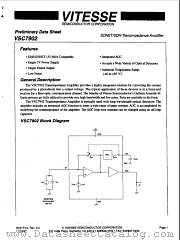 VSC7902X datasheet pdf Vitesse Semiconductor Corporation