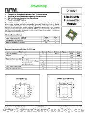 DR4001 datasheet pdf RF Monolithics Inc