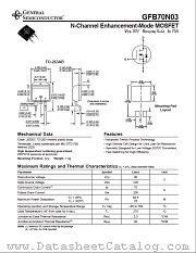 GFB70N03 datasheet pdf General Semiconductor