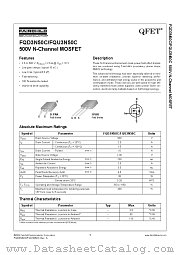 FQU3N50C datasheet pdf Fairchild Semiconductor