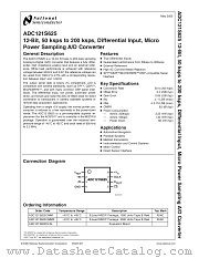 ADC121S625CIMM datasheet pdf National Semiconductor
