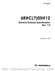 68HC705H12 datasheet pdf Motorola