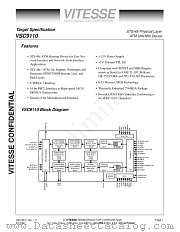VSC9110 datasheet pdf Vitesse Semiconductor Corporation