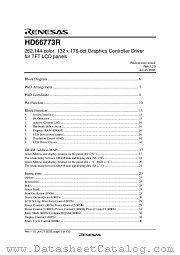 HD66773R datasheet pdf Renesas