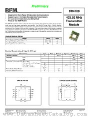 DR4100 datasheet pdf RF Monolithics Inc