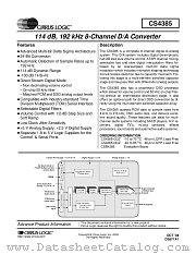 CDB4385 datasheet pdf Cirrus Logic