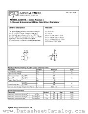 AO3419L datasheet pdf Alpha & Omega Semiconductor