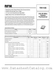 TR1100 datasheet pdf RF Monolithics Inc