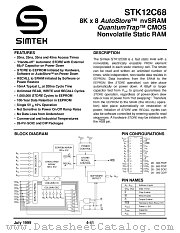 STK12C68-S25I datasheet pdf SIMTEK