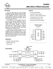 ELM323 datasheet pdf ELM Electronics