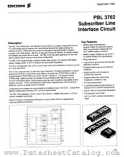PBL3762 datasheet pdf Ericsson Microelectronics