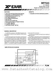 MP7543AD datasheet pdf Exar