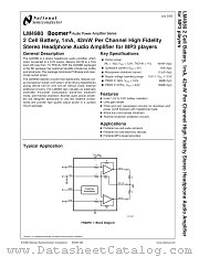 LM4980 datasheet pdf National Semiconductor