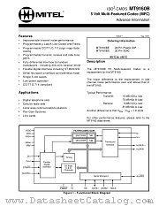 MT9160BS datasheet pdf Mitel Semiconductor