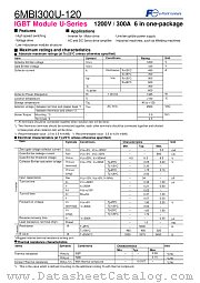 6MBI300U-120 datasheet pdf Fuji Electric