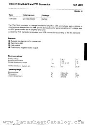 TDA5800 datasheet pdf Siemens