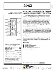 UDN2962 datasheet pdf Allegro MicroSystems