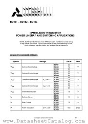 BD182 datasheet pdf Comset Semiconductors