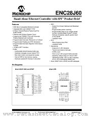 ENC28J60 datasheet pdf Microchip