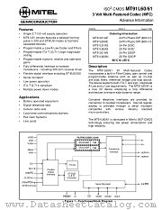 MT91L60AE datasheet pdf Mitel Semiconductor