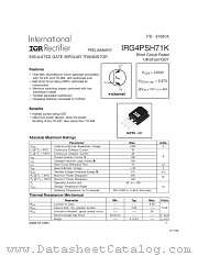 IRG4PSH71 datasheet pdf International Rectifier