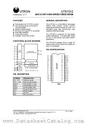 UT61512 datasheet pdf UTRON Technology
