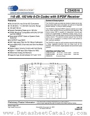 CS42516-DQZ datasheet pdf Cirrus Logic