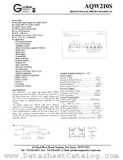 AQW210S datasheet pdf Global Components & Controls