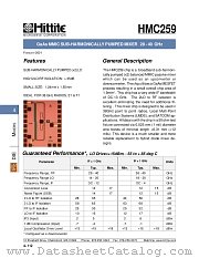 HMC259 datasheet pdf Hittite Microwave Corporation