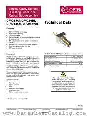 OPV214BT datasheet pdf Optek Technology