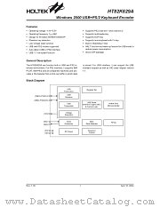 HT82K629A datasheet pdf Holtek Semiconductor