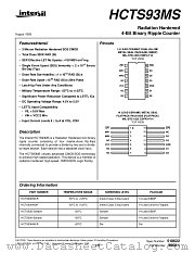 HCTS93KMSR datasheet pdf Intersil