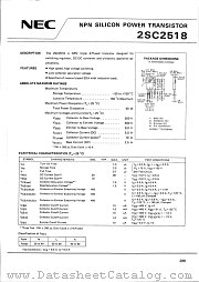 2SC2518 datasheet pdf NEC