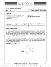 VSC7710 datasheet pdf Vitesse Semiconductor Corporation