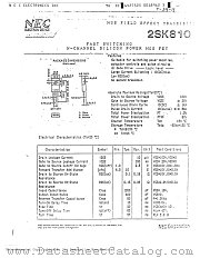 2SK810 datasheet pdf NEC