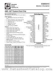 ICS950410 datasheet pdf Integrated Circuit Systems