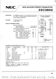 2SC3840 datasheet pdf NEC