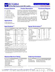ECG014 datasheet pdf WJ Communications
