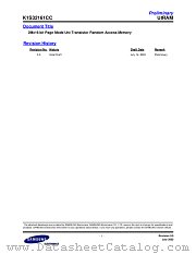 K1S32161CC-FI70 datasheet pdf Samsung Electronic