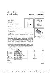 HFA08PB60PBF datasheet pdf International Rectifier