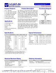AG603-86 datasheet pdf WJ Communications